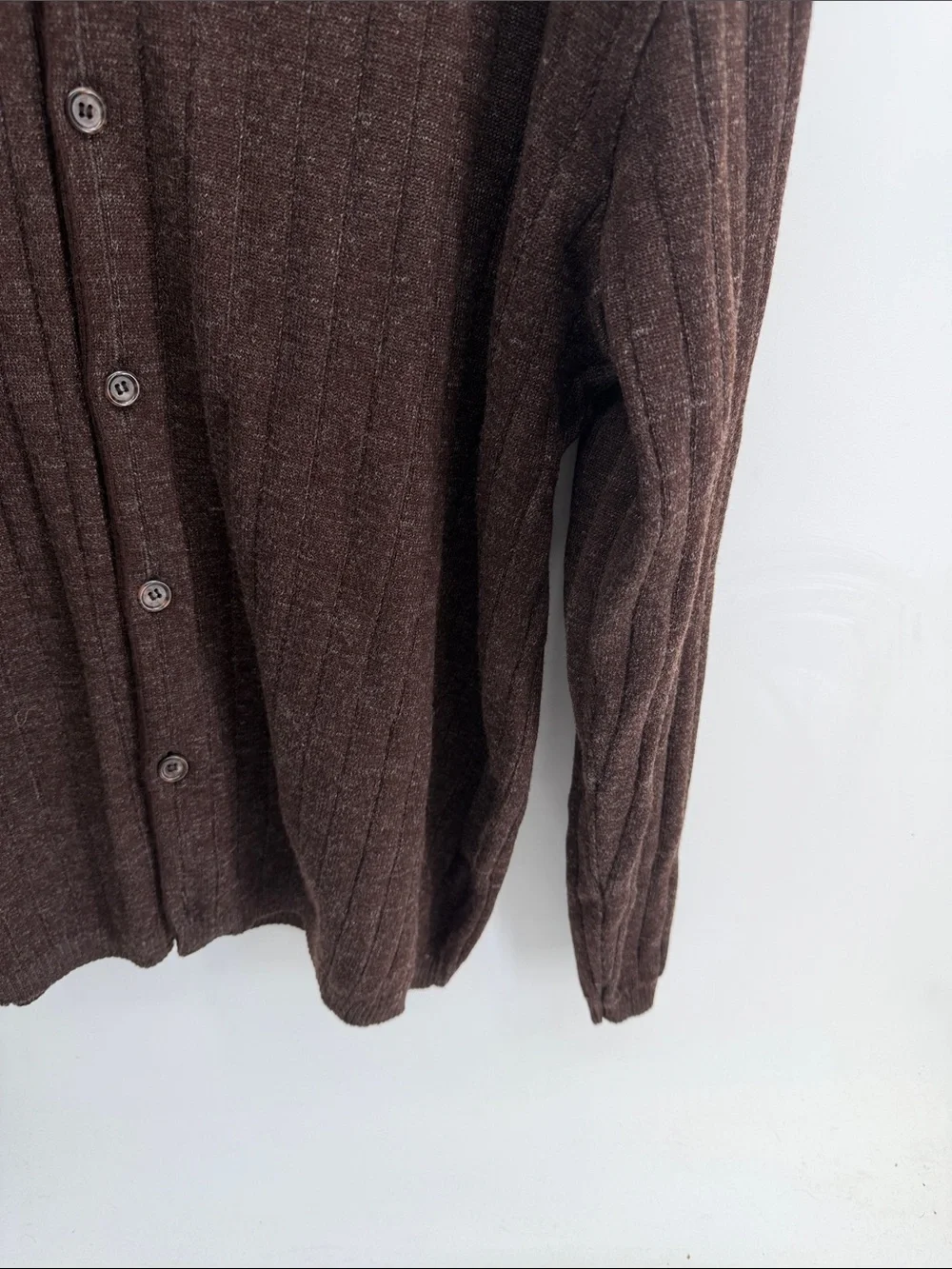 Canali Made In Italy 100% merino wool ribbed button up collared sweater top